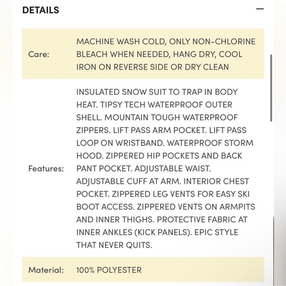 Tipsy Elves Ski Suit Mens Large Rise ‘n Ride Retro Snow Suit Brand Missing Belt - Picture 10 of 13